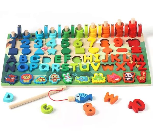6 In 1 Wooden Educational Puzzle & Sorting Board