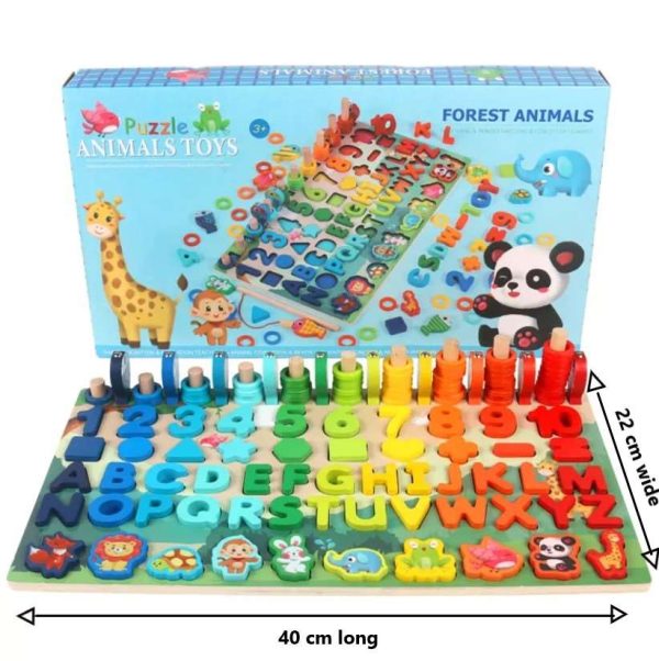 6 In 1 Wooden Educational Puzzle & Sorting Board