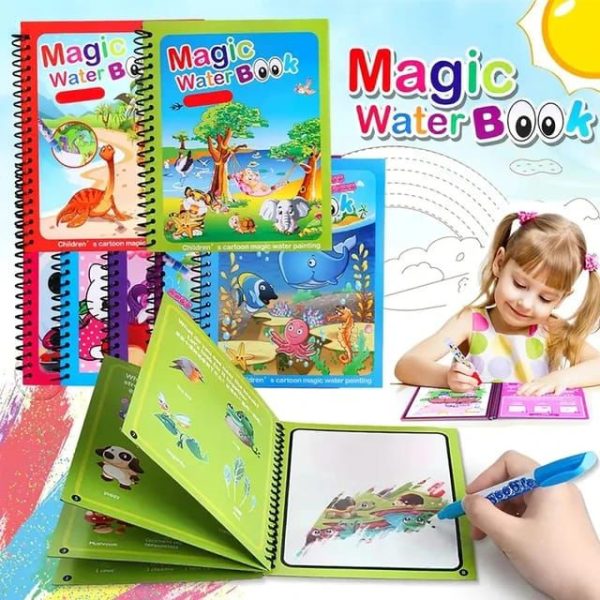 ( Pack of 2 ) Magic Water Book Painting Drawing Coloring Board Book Magic Water Pen