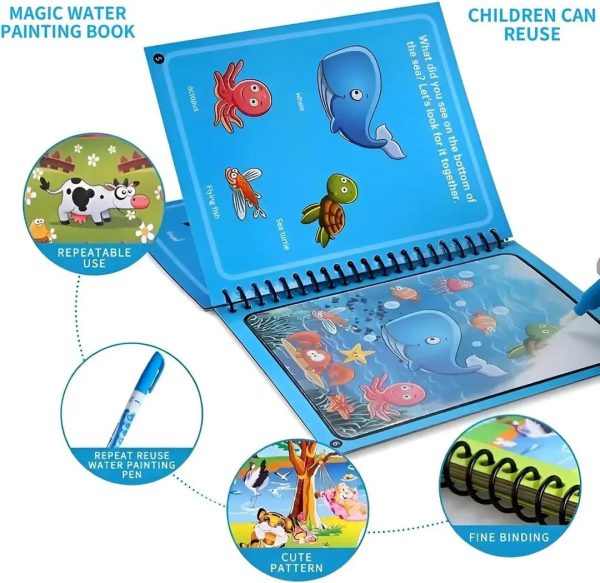 ( Pack of 2 ) Magic Water Book Painting Drawing Coloring Board Book Magic Water Pen