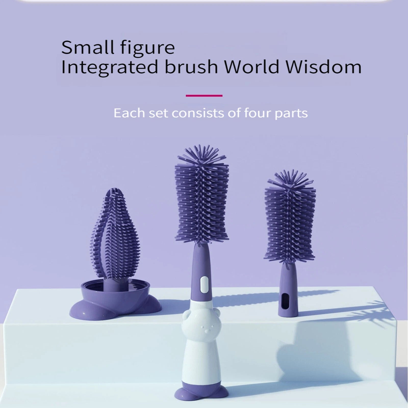 3-in-1 Silicone Baby Bottle Cleaning Brush Set – Pacifier, Straw, And Bottle Scrubber