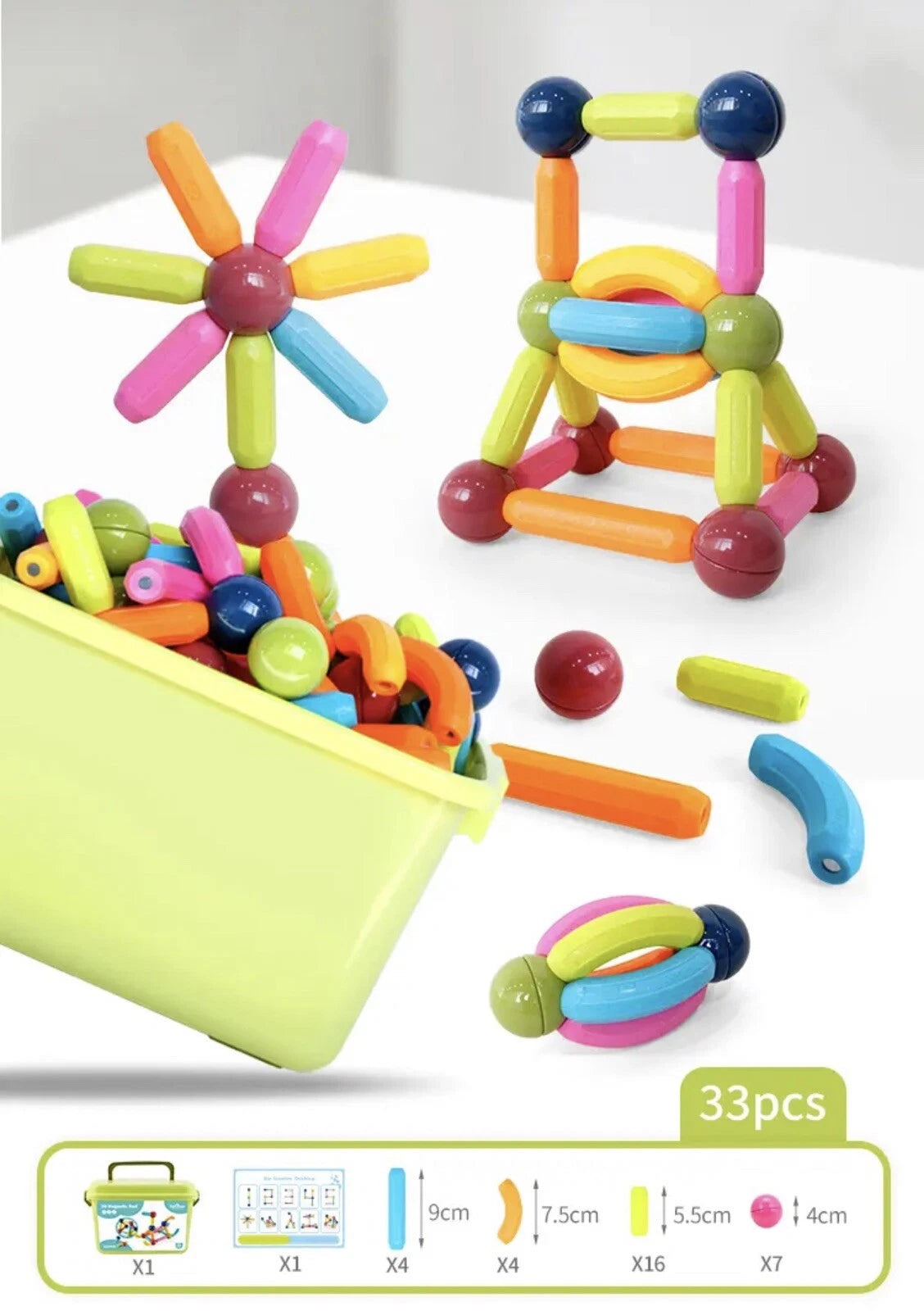 Magnetic Rods Toy – Magnetic Stick Building Blocks Magnetic Blocks