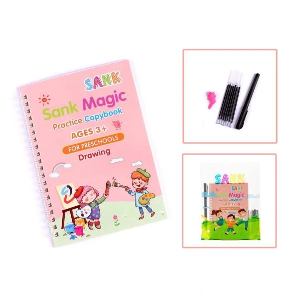 Sank Magic Book Practice (4 Books + Magic Pen With10 Ink Refills)